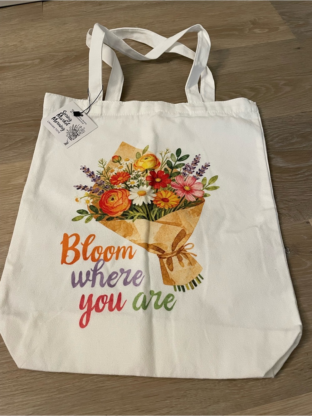 NWT Spring Market Morning Canvas Tote Bag